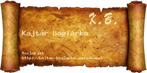 Kajtár Boglárka névjegykártya