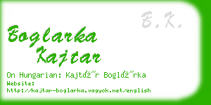 boglarka kajtar business card